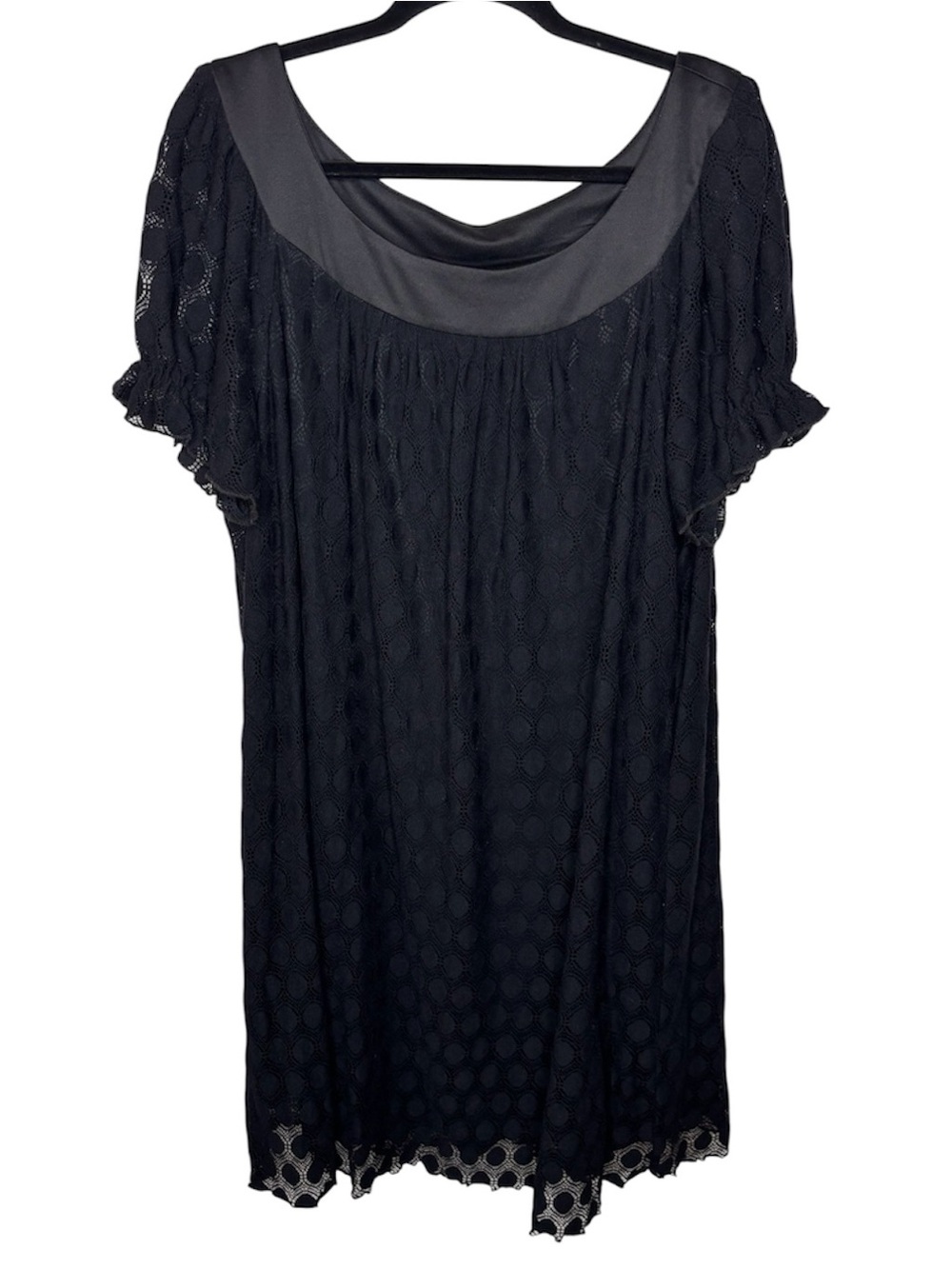 K Woman Collection Black Lace Babydoll Dress Size 18 Relaxed Romantic Whimsigoth